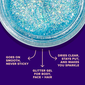UNICORN SNOT holographic glitter gel sky on hair creates shimmering style