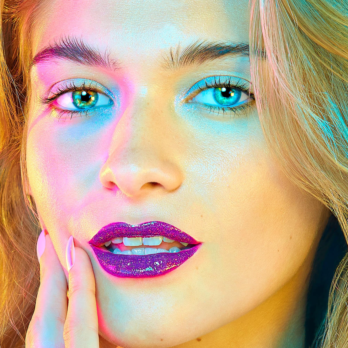 UNICORN SNOT Quiet Riot creamy, weightless texture on lips.