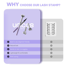 Demonstration of Unicos lower lash stamp for even separation.