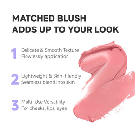 Unicos blush compact swatch with silky texture for easy blending