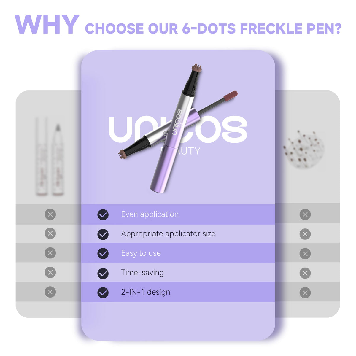 Unicos freckle stamp travel case enables on-the-go touch ups