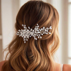 Unicra Silver Floral Hair Clip detail for timeless styling