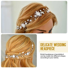 Unicra Star Rhinestone wedding vine length 21 inches showcases versatile styling.