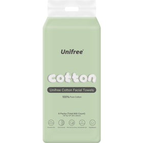 UNIFREE facial tissues 800-count pack offering soft, absorbent cleansing for gentle skin.