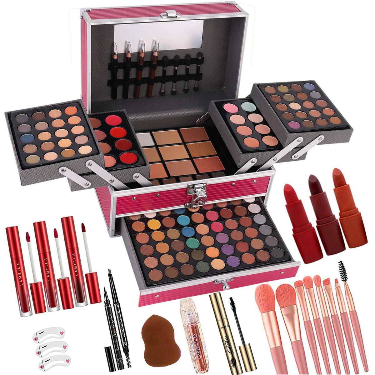 UNIFULL 132-color makeup kit open palette for versatile eye looks