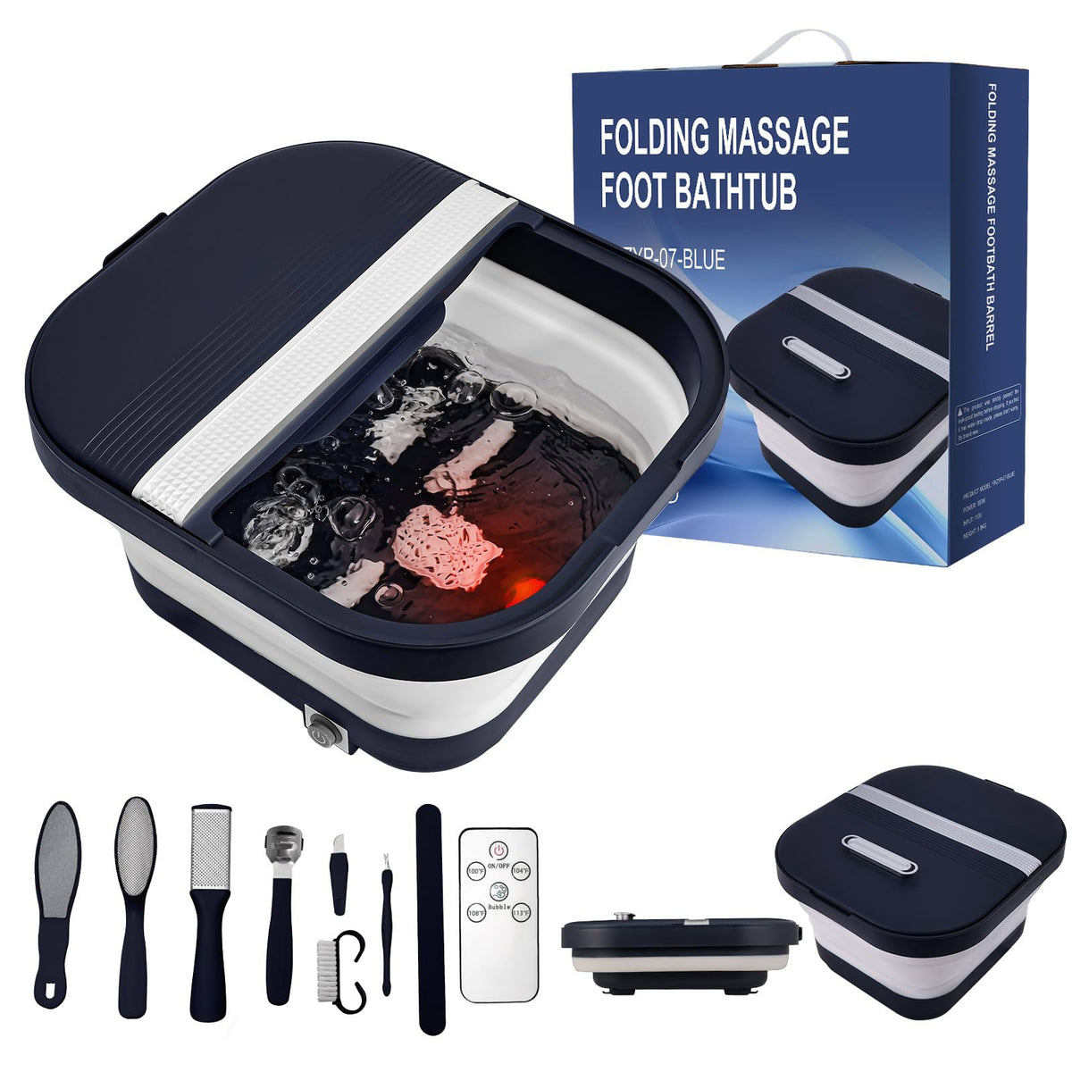 UNIFULL Collapsible Foot Bath Spa with remote and heat for quick warm feet.