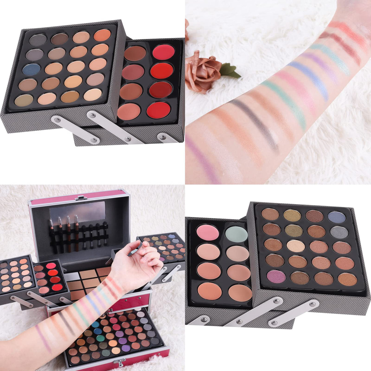 UNIFULL eyeshadow palette swatches show diverse color range