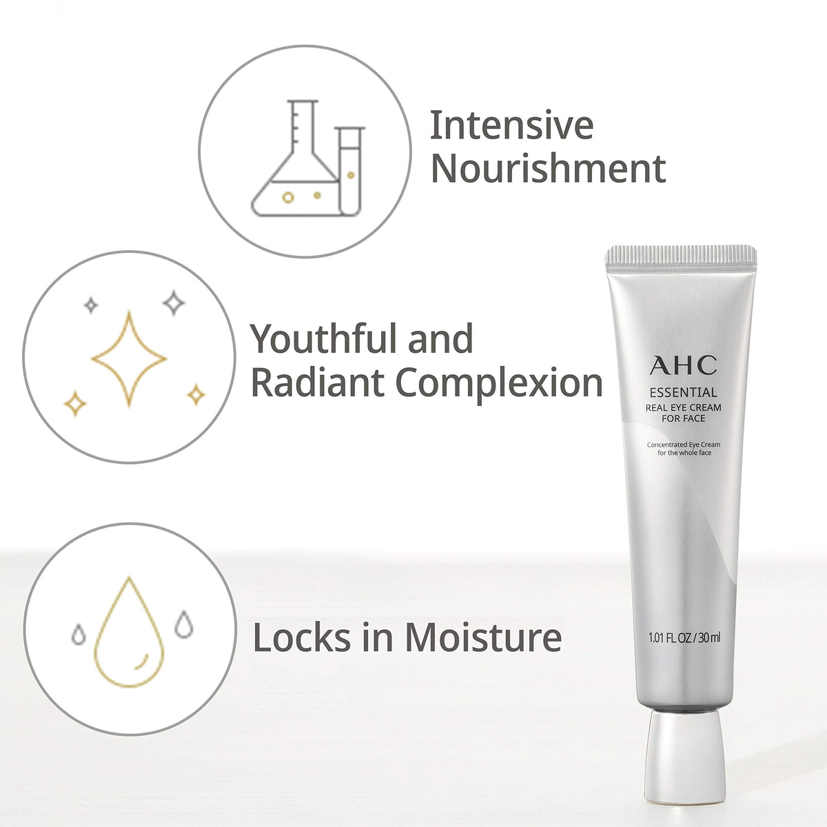 Unilever AHC face cream texture close-up shows rich moisture for skin.