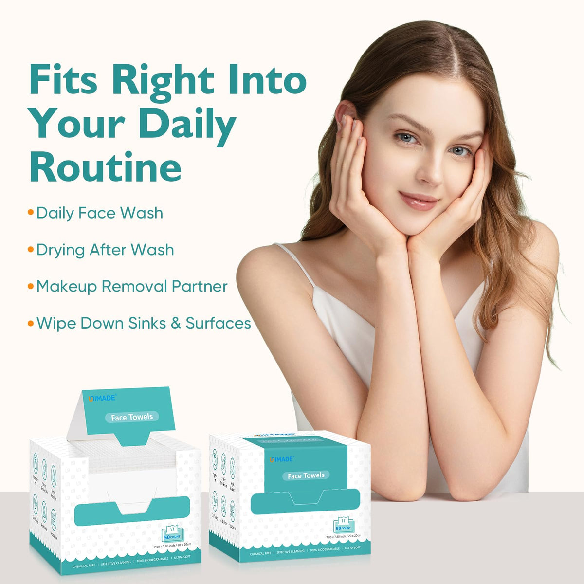 UNIMADE 100% natural, fragrance-free fibers safe for sensitive skin.
