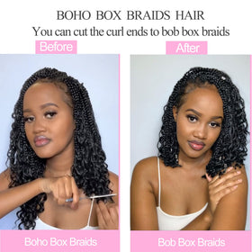 Union Beauty box braids with textured curls offer casual, everyday versatility.
