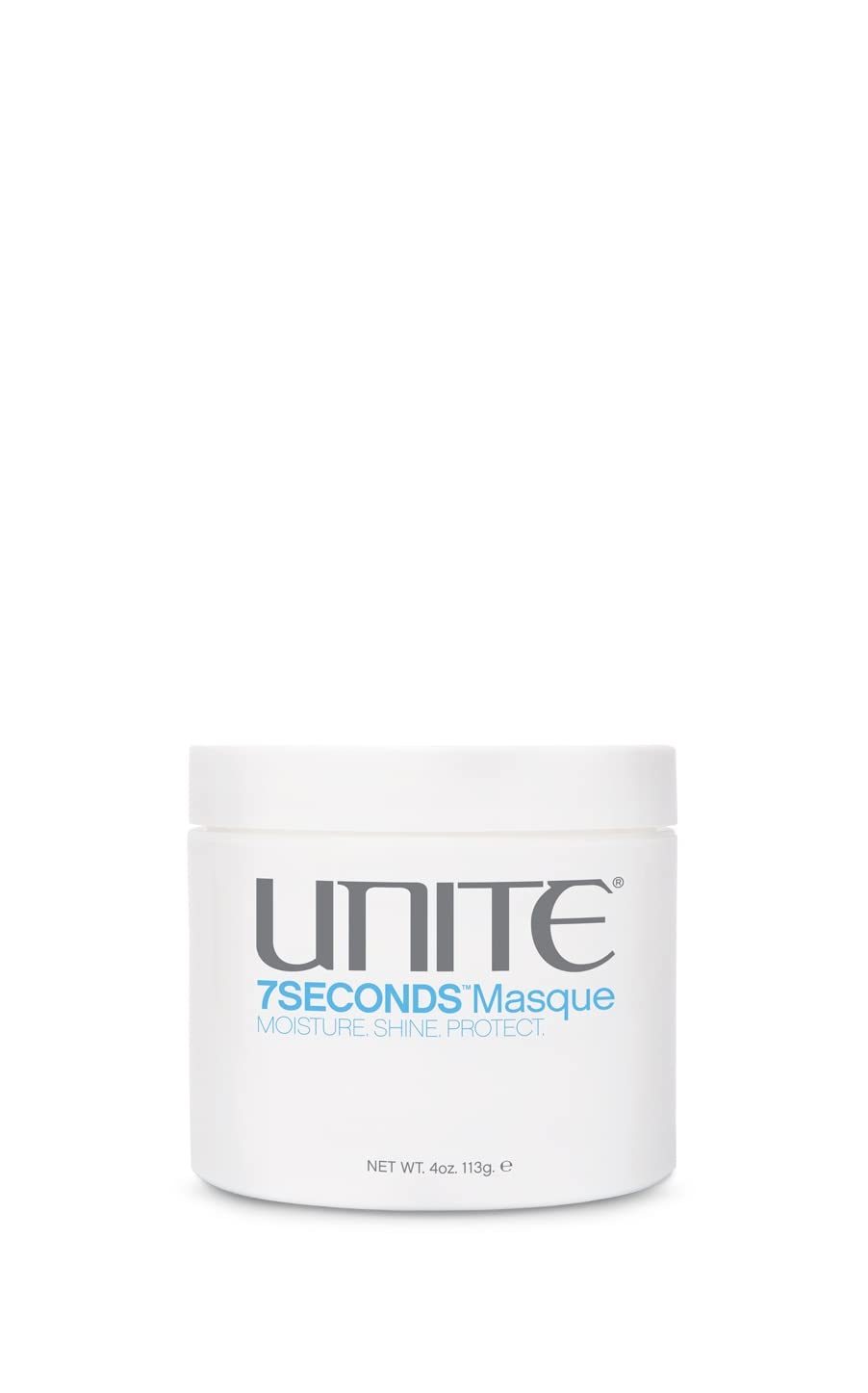 UNITE 7SECONDS Masque bottle pour demonstrates convenient application for deep conditioning.