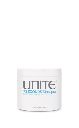 UNITE 7SECONDS Masque bottle pour demonstrates convenient application for deep conditioning.