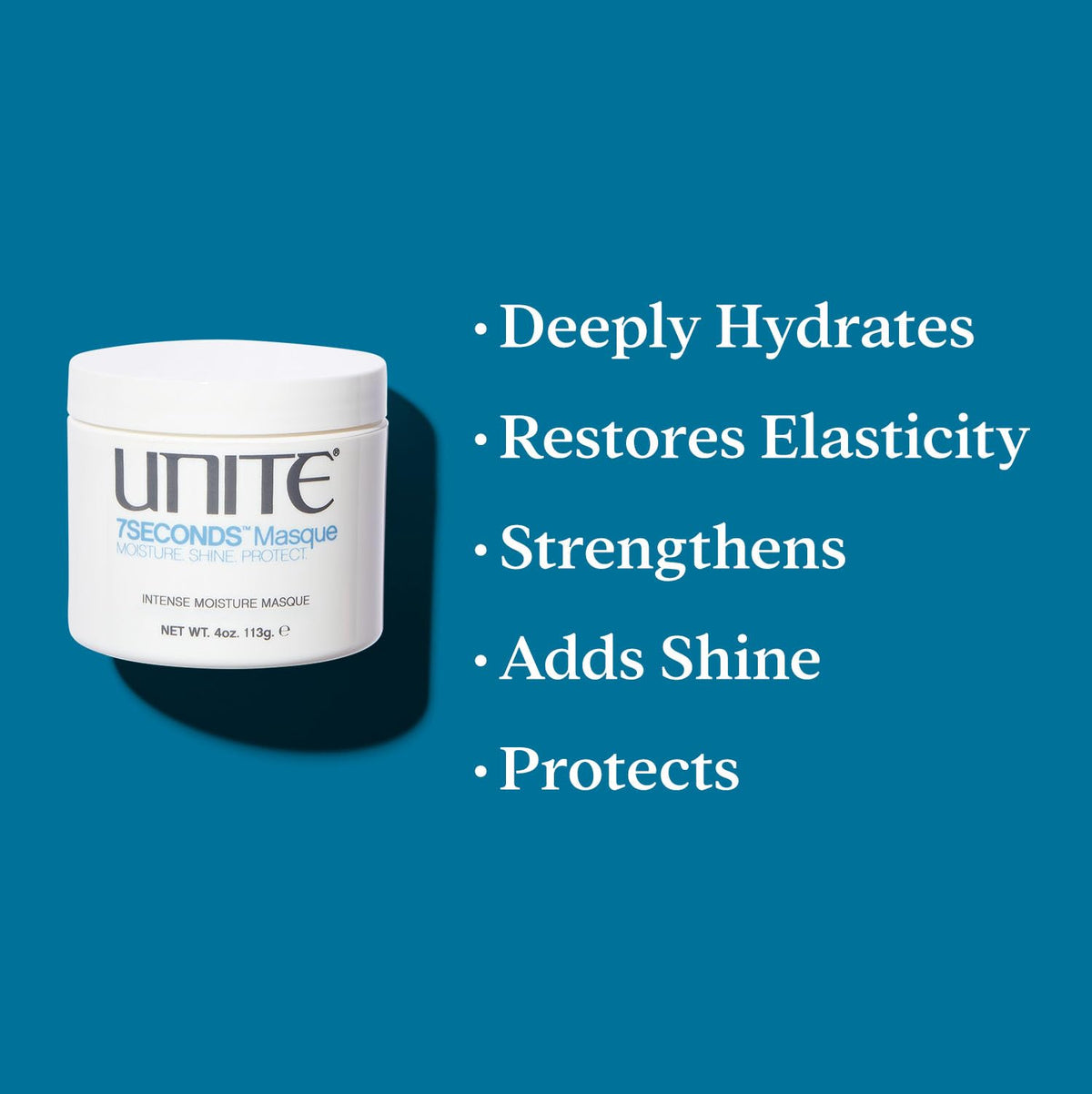 UNITE 7SECONDS Masque hair after treatment shows natural shine and softness.