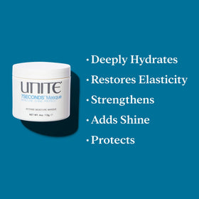 UNITE 7SECONDS Masque hair after treatment shows natural shine and softness.