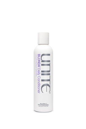 UNITE Blonda Daily Purple Conditioner bottle front delivers lightweight moisture and color protection.