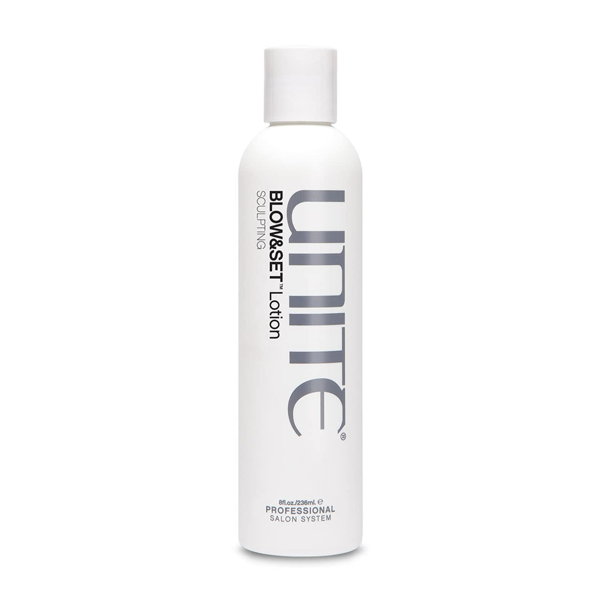 UNITE BLOW&SET lotion bottle shown for versatile styling with volume
