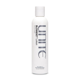 UNITE BLOW&SET lotion bottle shown for versatile styling with volume