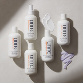 UNITE BOING Curl Shampoo close-up texture suggests plant-based vitamins for strength.