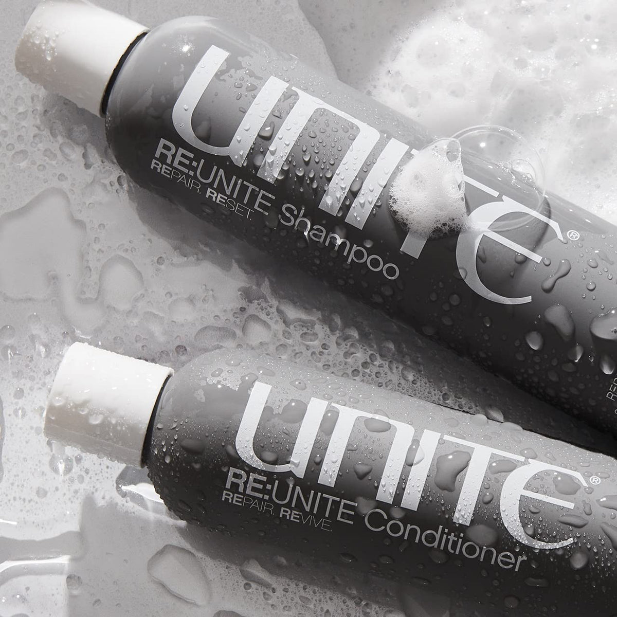 UNITE RE:UNITE conditioner pump demonstrates easy, even distribution during routine