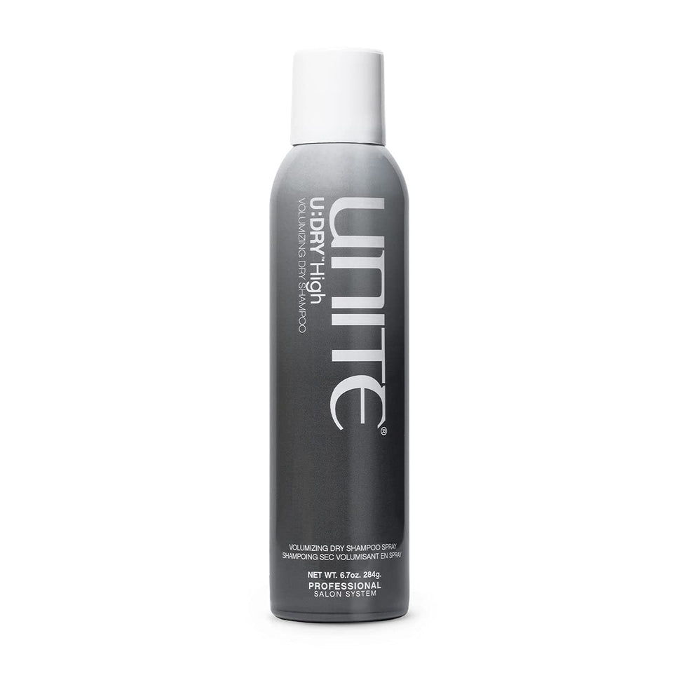 UNITE U:DRY High bottle front showcasing oil-control and volume boost