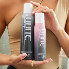 UNITE U:DRY High showing oil absorption at roots