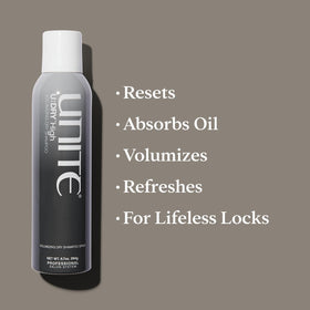 UNITE U:DRY High spray application on hair for texture and lift
