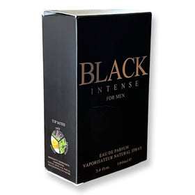 United Scents Black Intense bottle cap closeup, bold character and refined finish.