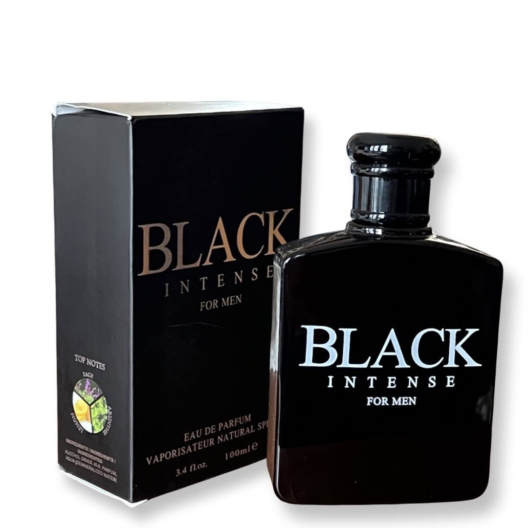 United Scents Black Intense for Men bottle front, a sophisticated option for daily wear.