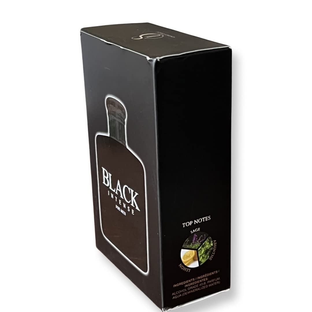 United Scents Black Intense box packaging, gift-ready presentation for special occasions.