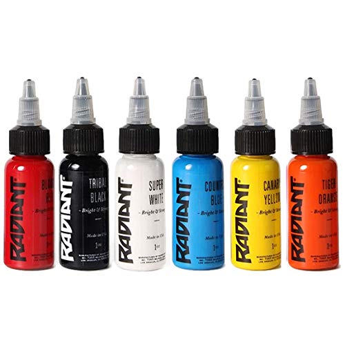 United Tattoo Supply Radiant 6-color set in blood red for bold lines and shading