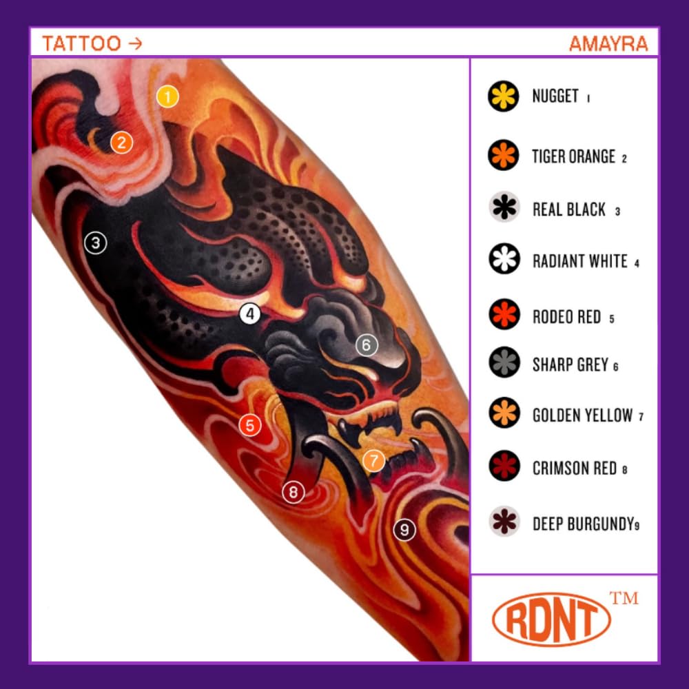 United Tattoo Supply Radiant 6-color set in super white for crisp contrast