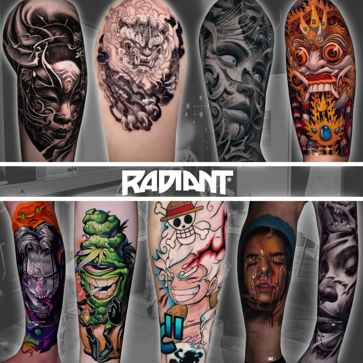 United Tattoo Supply Radiant 6-color set in tribal black for deep shadows