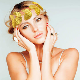 Unittype luxury gold leaf design crown elevates party outfits