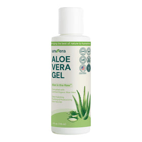 Univera Aloe in the Raw bottle pour delivers a cooling, fragrance-free after-sun hydration.