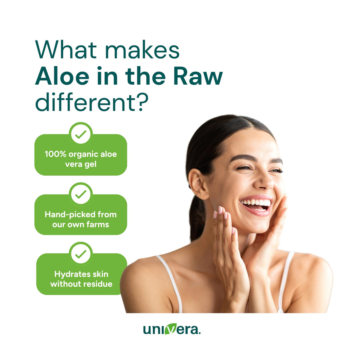 Univera Aloe in the Raw fragrance-free formula appeals to sensitive skin types.