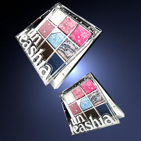 UNLEASHIA Glitterpedia palette open swatches—versatile matte, shimmer and glitter shades