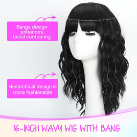 UNNYMGER heat-resistant synthetic filament wig suitable for curling irons