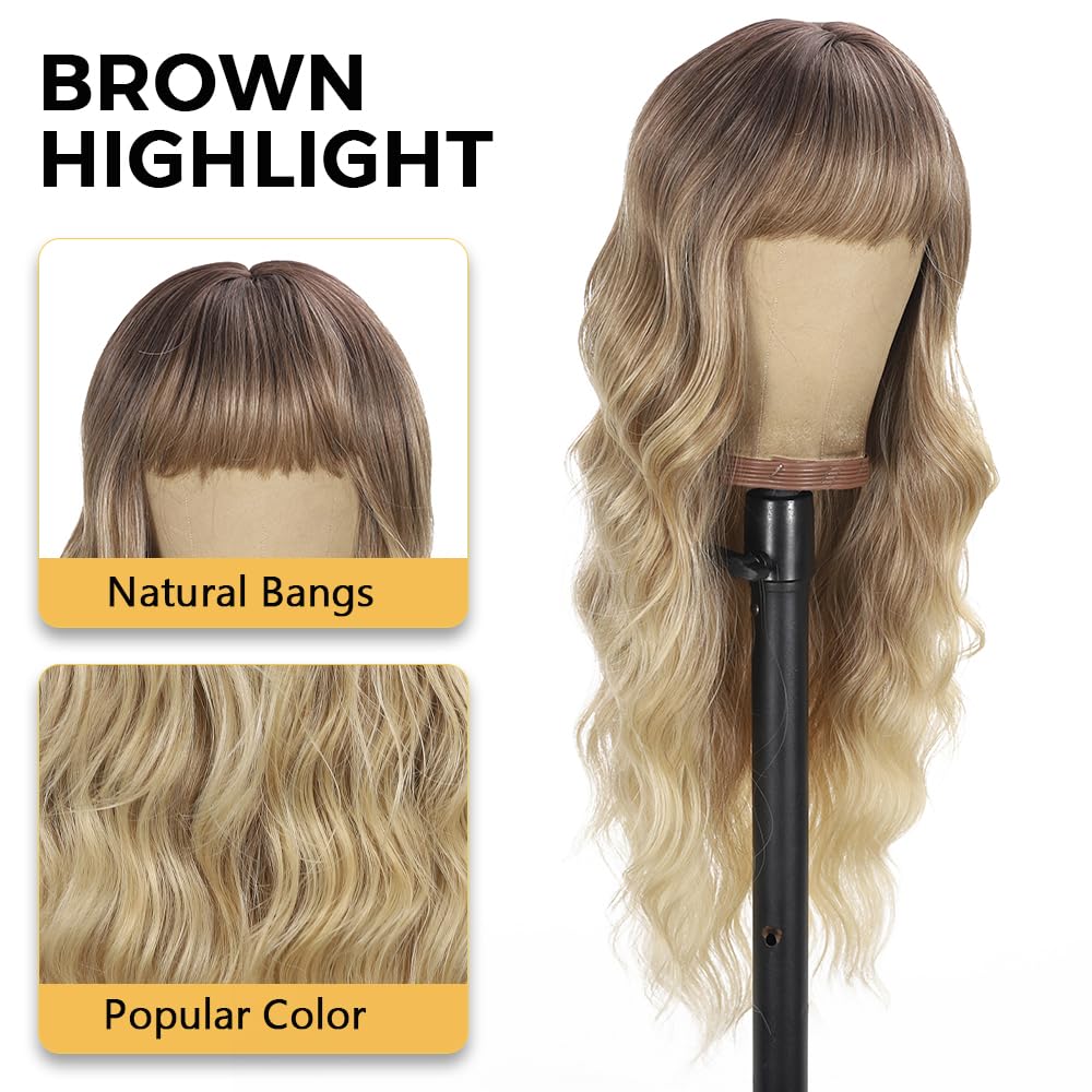 UNNYMGER Ombre brown-root wig enhances color depth and photogenic shine.