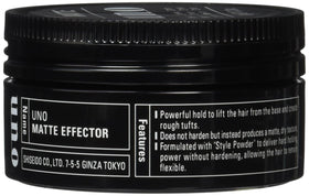 UNO Mat Effector 80g wax application scene for controlled shaping.