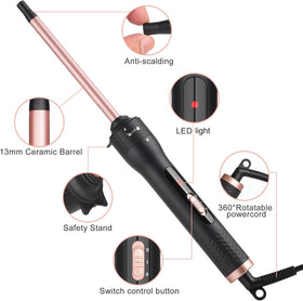 Anti-scald front tip and built-in stand for safer styling with UNOBEY