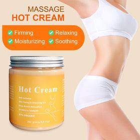 UNOISETION Hot Massage Cream waist application with heat-activated formula.
