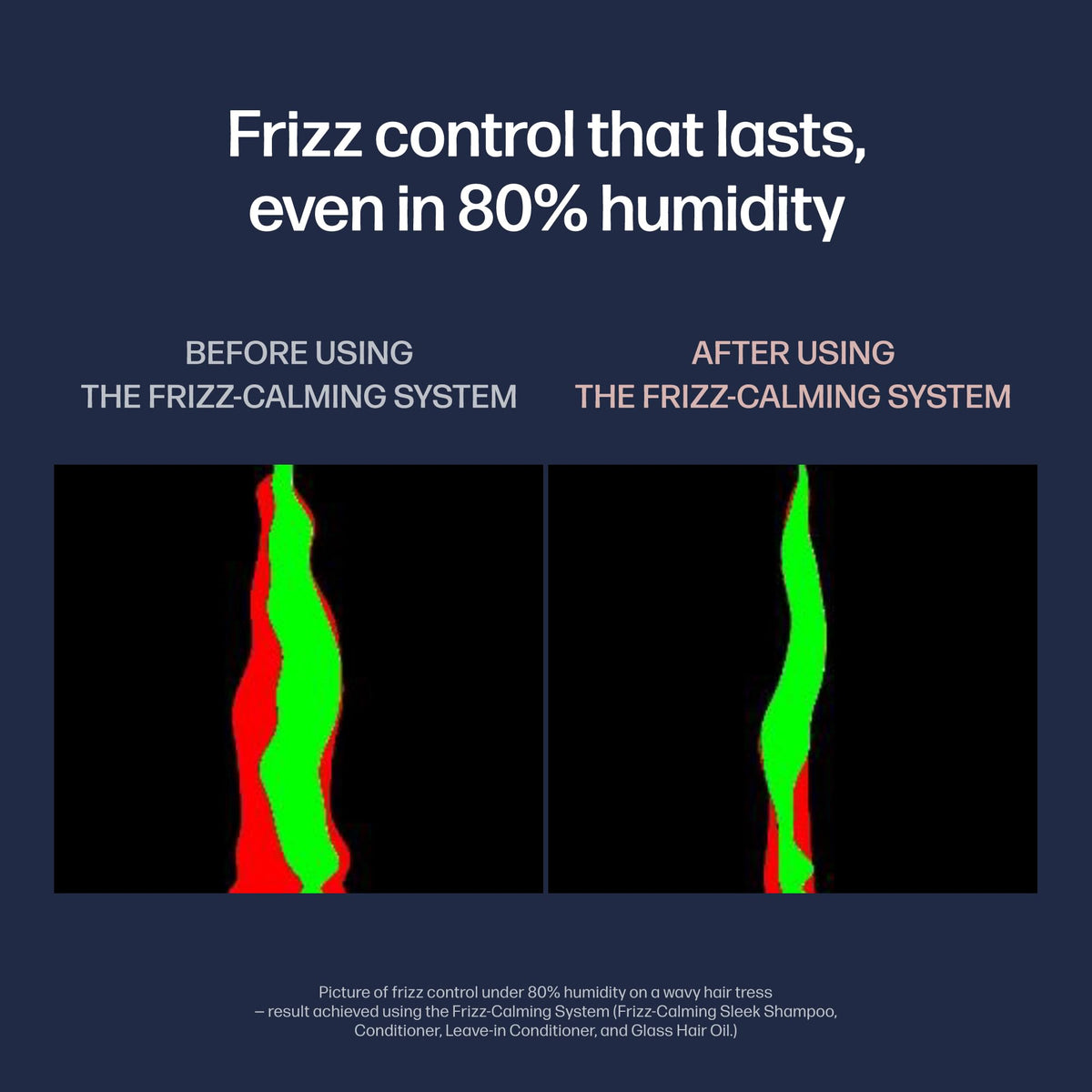 UNOVE Frizz-Calming Sleek Shampoo wet hair shows immediate moisture and softness