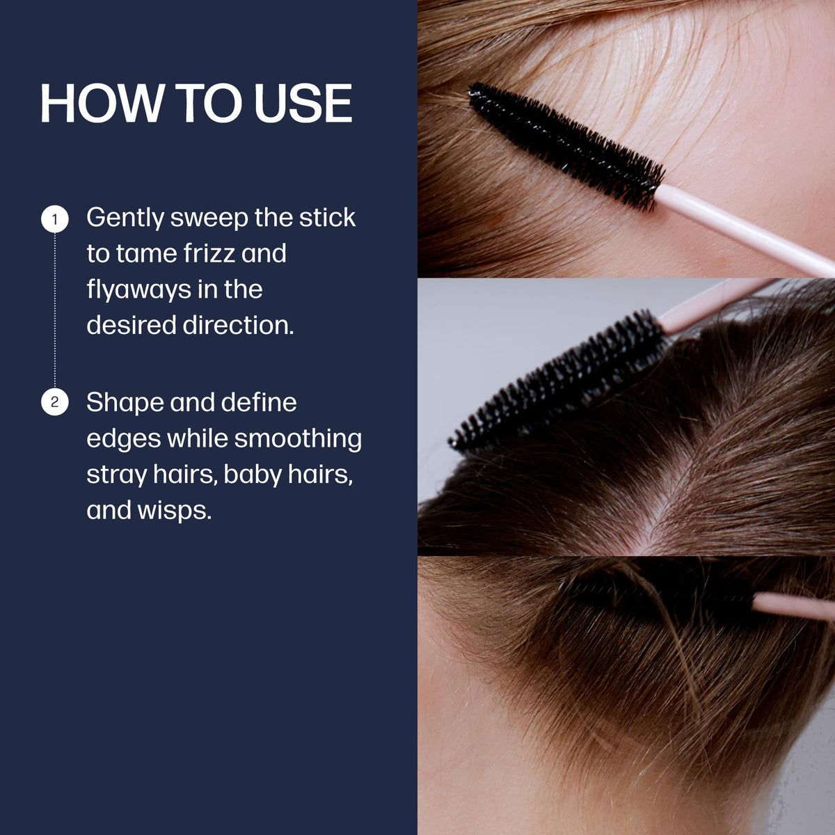 UNOVE Frizz-Calming Stick on-the-go touch-ups in a purse or bag.