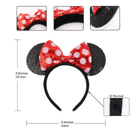 UNSPAZ handmade mouse ears headband with sequins offers durable sparkle throughout events