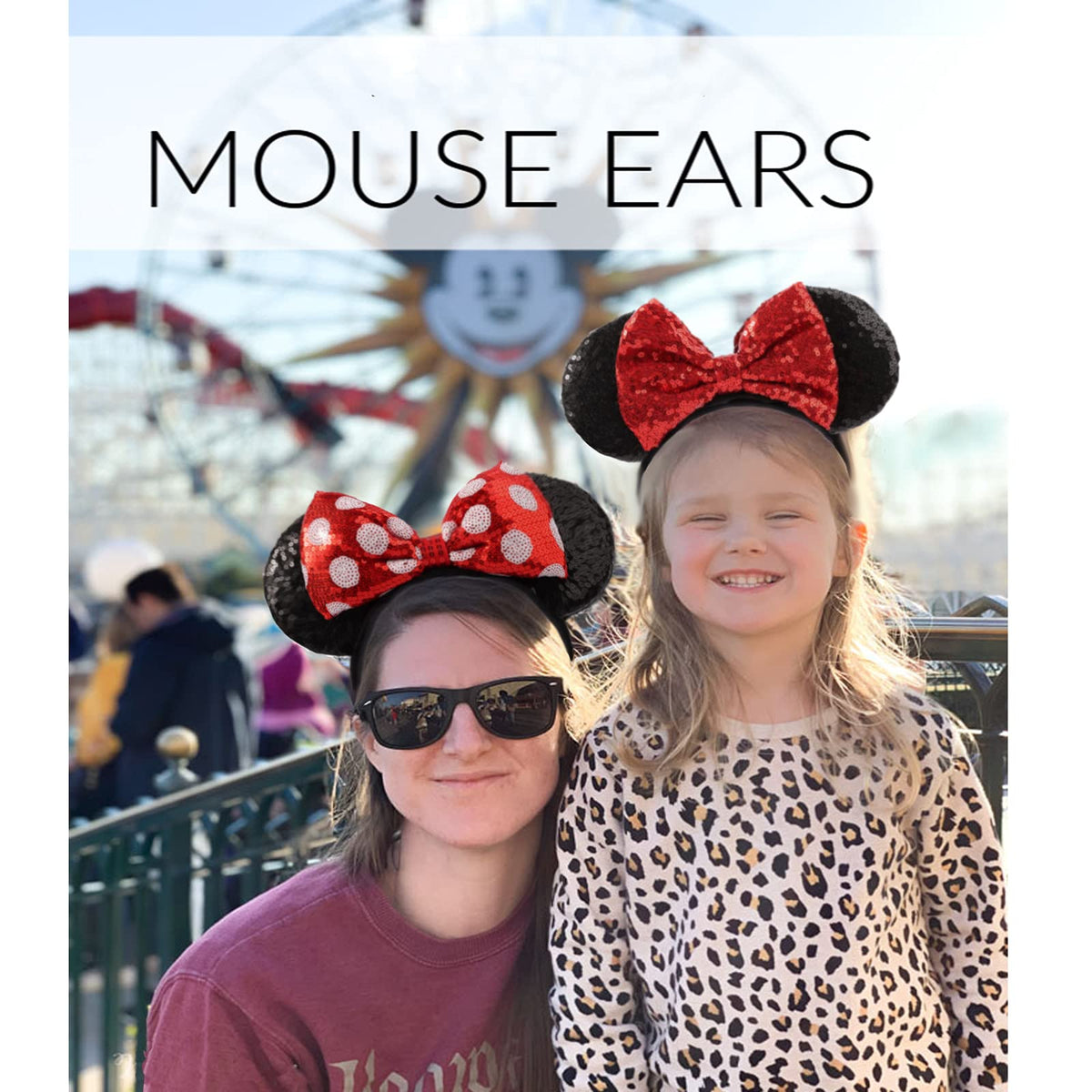 UNSPAZ two-pack mouse ear headbands provides versatile looks for kids and adults