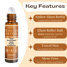 Untamed Organics Youth Elixir neck application for balanced hydration
