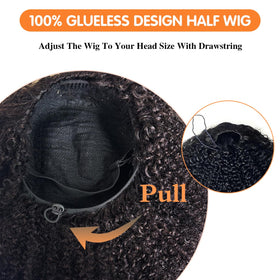 Unvizossa Half Wig 200 density curls deliver fullness and bounce