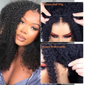 Unvizossa Half Wig drawstring feature enables quick, secure wear