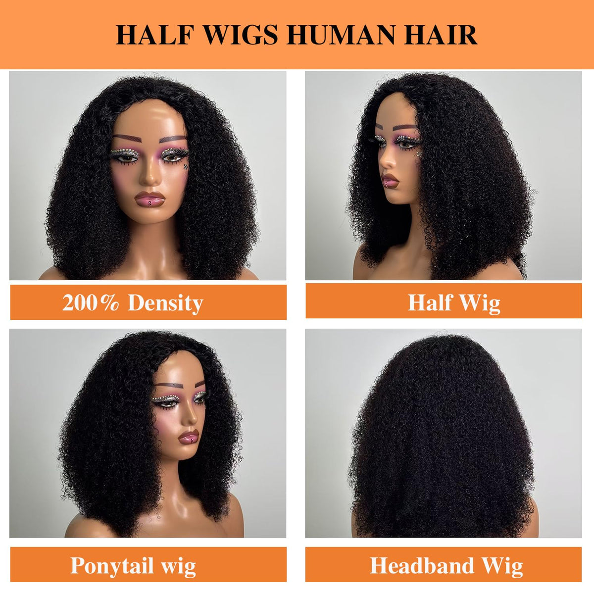 Unvizossa Half Wig invisible hairline blends for seamless styling