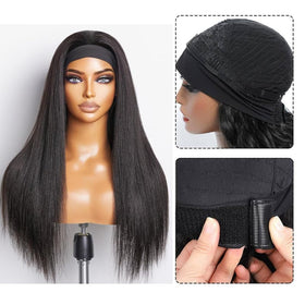 Unvizossa headband wig straight 18inch baby-hair look enhances natural hairline